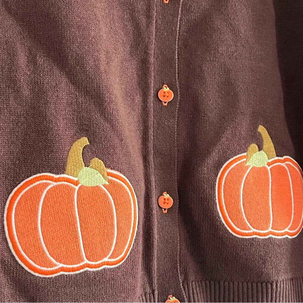 Gymboree Applique Pumpkin Cardigan Sweater